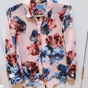 CeCe pink blouse with flowers